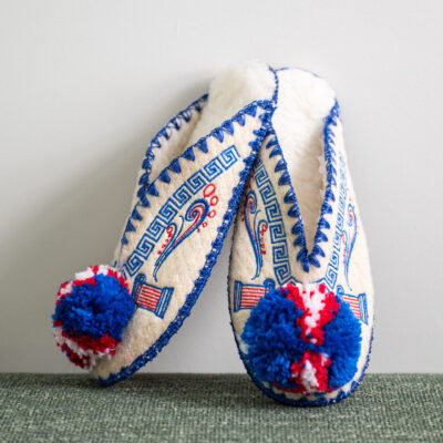 Griekse wollen sloffen pompon