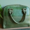 Lederen handgemaakte tas restleer groen