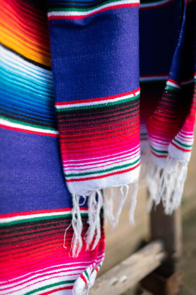 Mexicaanse deken sarape paars