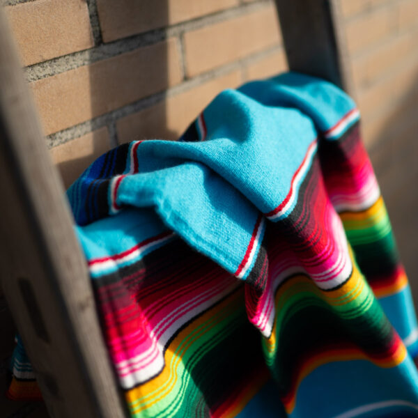 mexicaanse deken sarape licht blauw