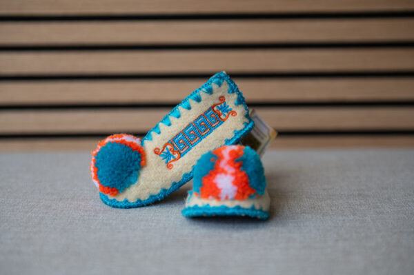 Griekse wollen kindersloffen maat 20 blauw
